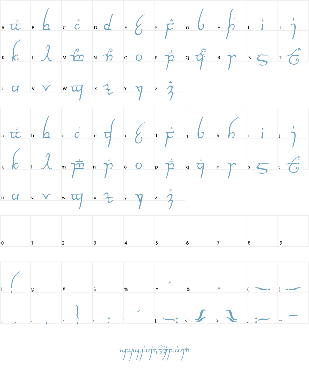 Elvish Ring NFI Font Character